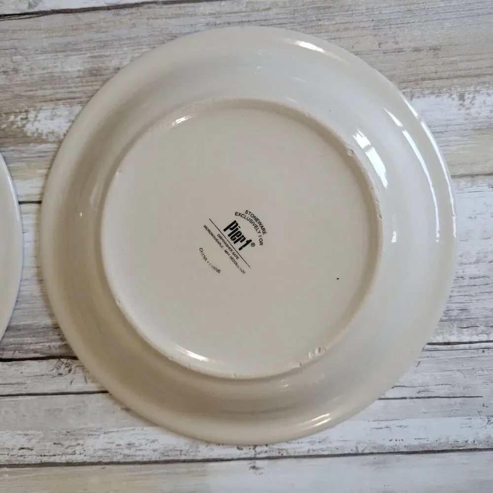Pier 1 Summer Stripes Stoneware Salad Plates 7 1/2